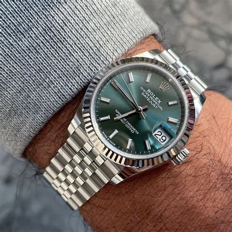 rolex datejust 31mm green dial|rolex datejust 126300 41mm.